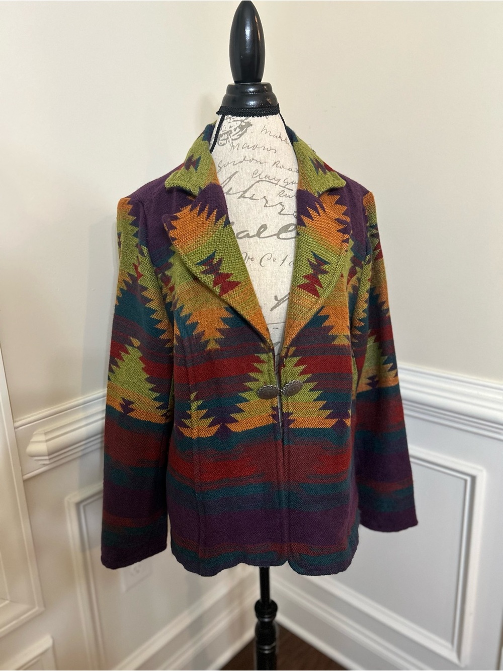 Coldwater Creek Multicolor Southwestern Sweater/Blazer Jacket